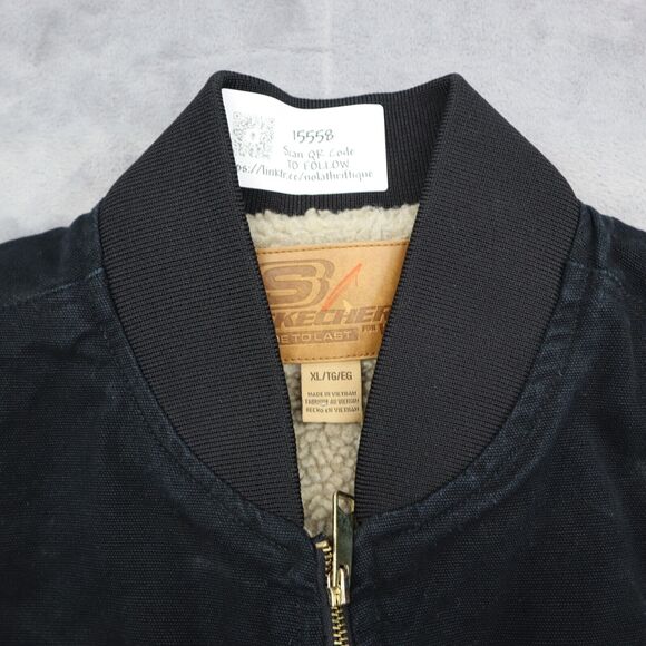 Skechers Vest Mens XL Black Plain Sleeveless Front Pockets Full Zip Jacket - Picture 11 of 16